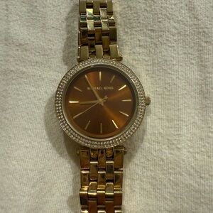 Michael Kors Gold-Tone Watch with Crystal Bezel - New